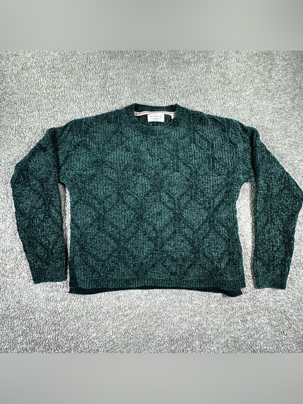 Weatherproof Vintage Women’s Medium Green Chenille Knit Sweater